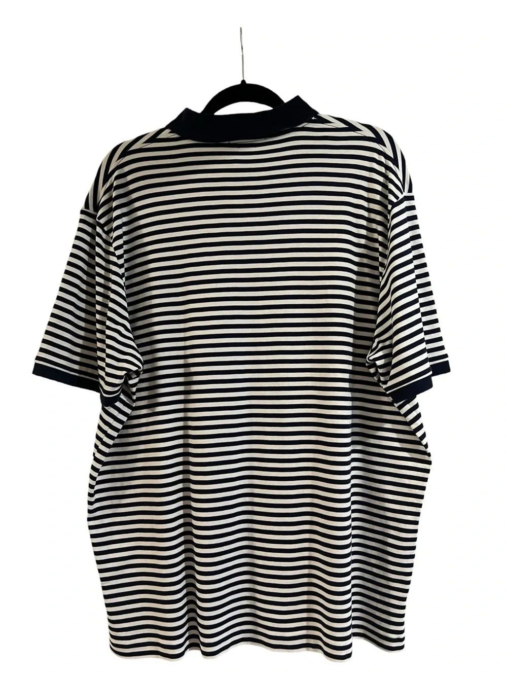 Polo by Ralph Lauren Men’s Navy & White Striped Golf Preppy Casual Polo Shirt-XL